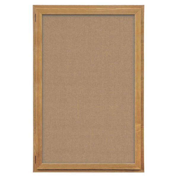 Indoor Enclosed Combo Board, 72"x36", Satin Frame/Burgundy & Cobalt